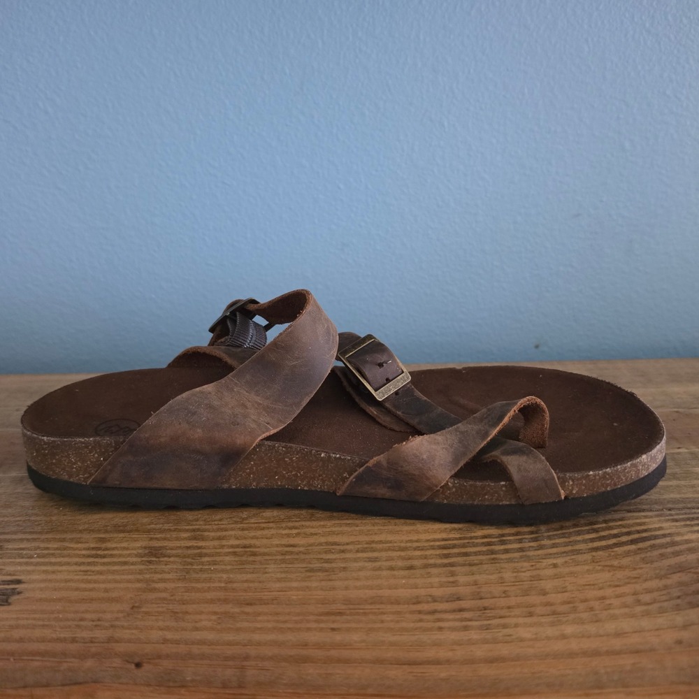 White Mountain Womens Gracie Sandal Brown Buckle Toe Loop Footbed 10 - Picture 6 of 11